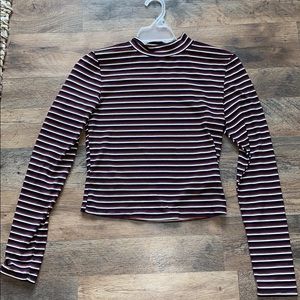 Long Sleeve Stripped Croptop